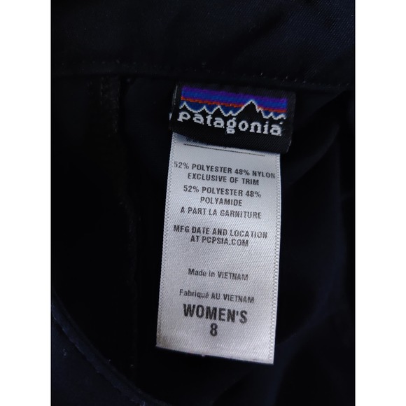 Patagonia Black Mystery Venga Rock Wide Straight Leg Womens Pants Size 8 - Picture 5 of 7